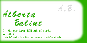 alberta balint business card